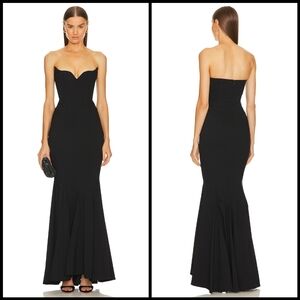 NWT Michael Costello x Revolve Billie Gown in Black